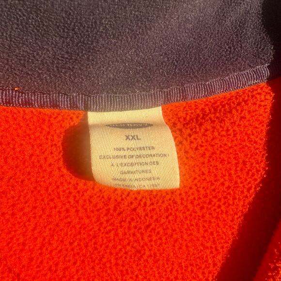 Y2K Orange & Navy Old Navy Quarter Zip Drawstring Fleece - Picture 3 of 7
